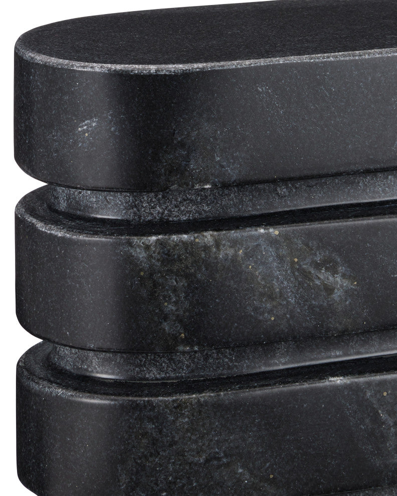 Bheslana Marble Black Object, 2-Piece Set