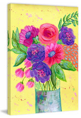 "Hello Yellow" Painting Print on Wrapped Canvas, 12"x18"