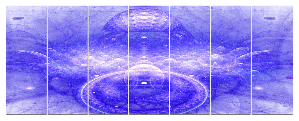 Infinite Blue Boundaries of World, Floral Canvas Art Print, 83"x32", 7 Panels
