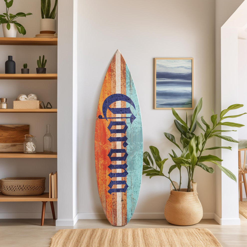 Licensed Corona Color Wood Tones Surfboard Plaque Wall Sign, 60"x15"