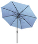 11' Stone Black Collar Tilt Crank Aluminum Umbrella, Sunbrella, Air Blue