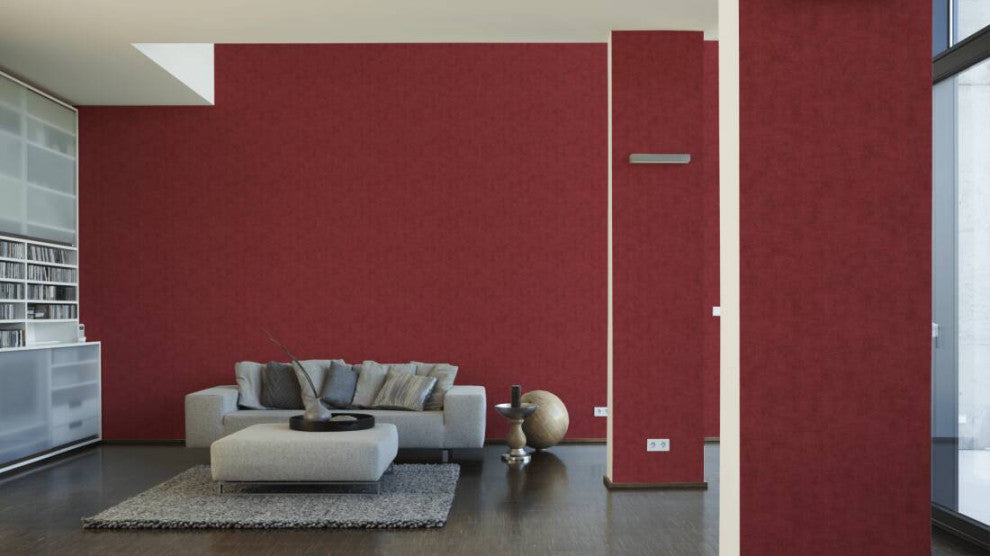 Plain Textured Wallpaper, Random Grainy Spots, 374172, Bordeaux Red, 1 Roll