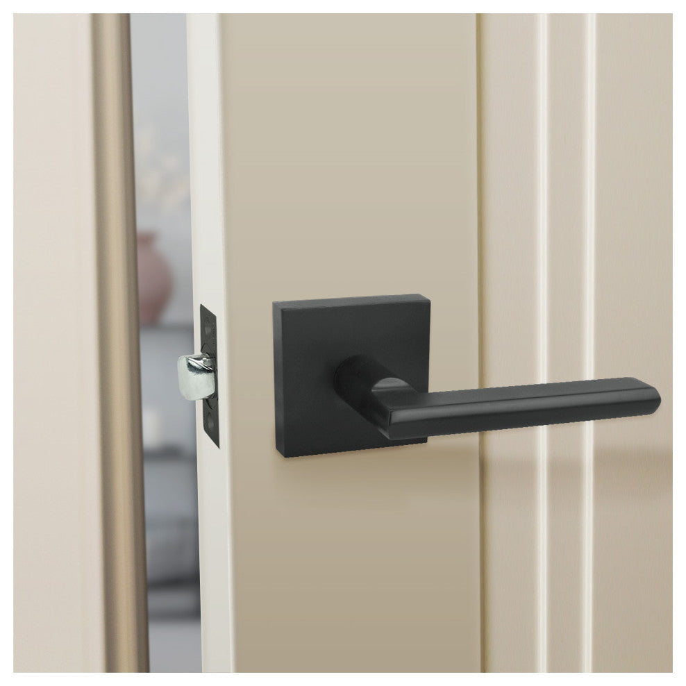 Nuk3y Hulk Series Lever Door Handle Slim Square Modern Contemporary Lever Set, M