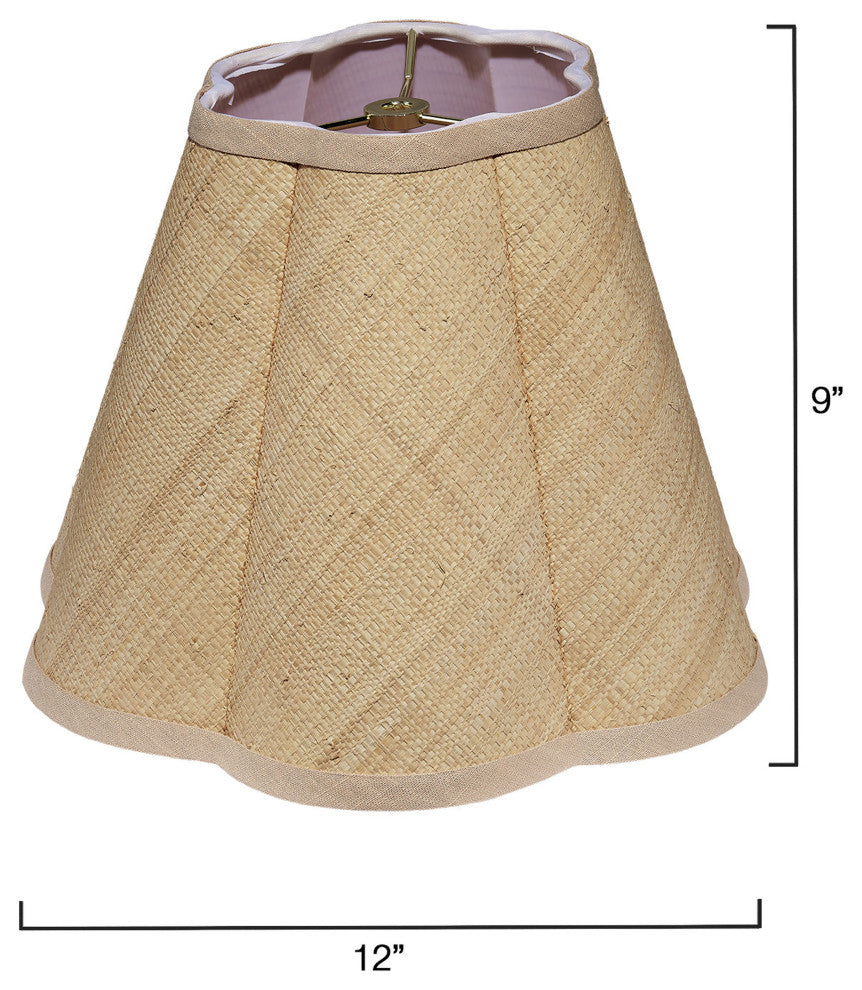 Scalloped Lamp Shade, Raffia, Small