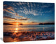 Tranquil Beach and Whimsical Clouds, Seashore Photo Canvas Art Print, 20"x12"
