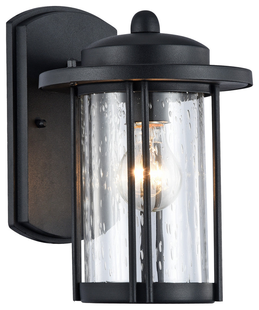 DOLAN Transitional 1 Light Black Outdoor Wall Sconce 11"