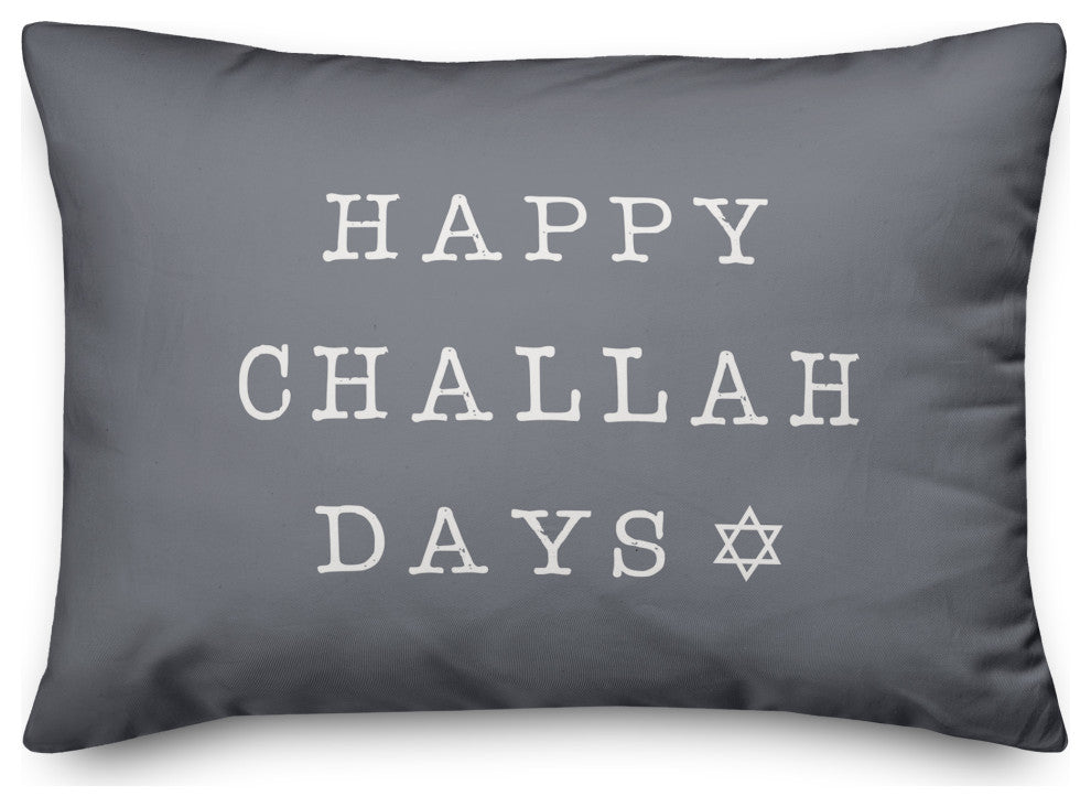 Happy Challah Days 14"x20" Throw Pillow