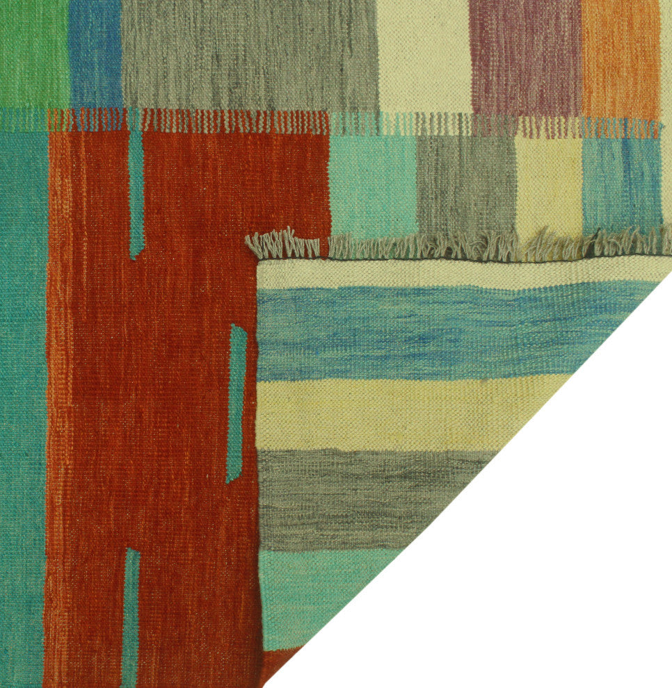 Winchester Kilim Nilofer Blue/Red Rug, 6'8x9'9