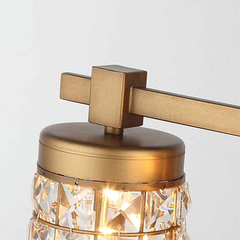 3-light Modern Wall Sconce With Crystal Lampshade