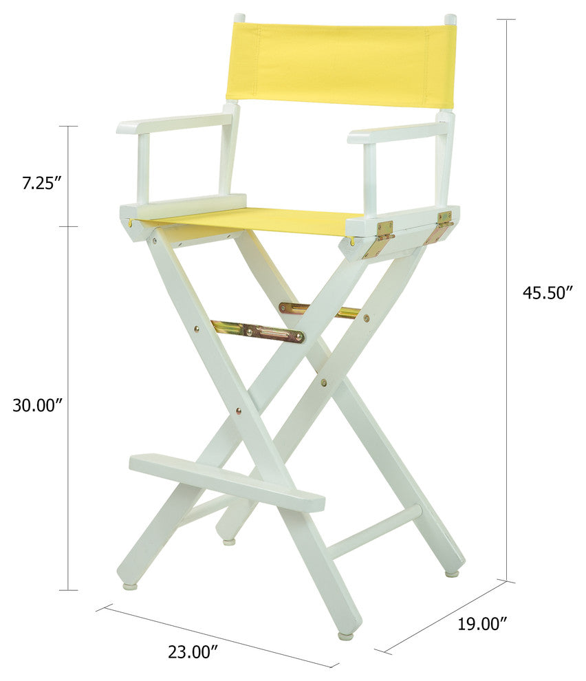 030" Director's Chair White Frame-Yellow Canvas