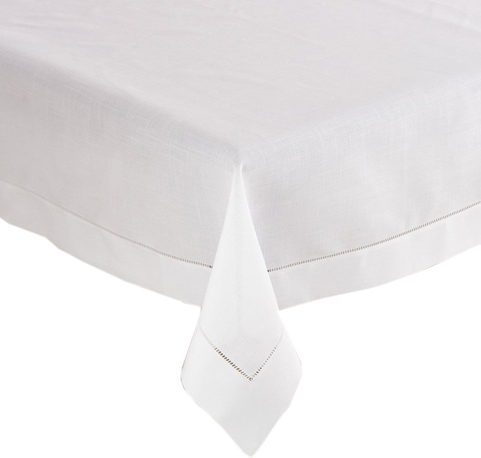Classic Solid Color Hemstitch Border Tablecloth, 40x40