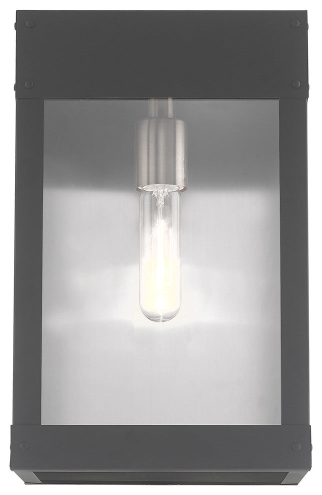 Contemporary Outdoor Wall Lantern, Scandinavian Gray