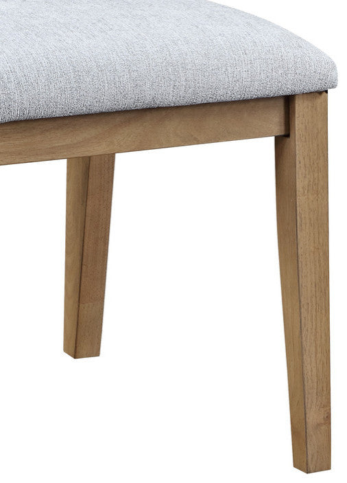Delphine 5-Piece Round Oak Finish Dining Table Set With Gray Chairs