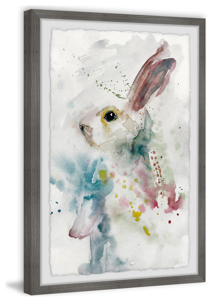 "Painted Bunny" Framed Painting Print, 12"x18"