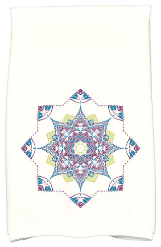 Snowflake Star Holiday Geometric Print Kitchen Towel, Purple