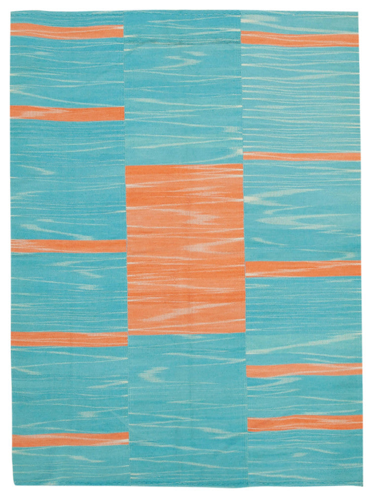 Rug N Carpet - Handmade Turkish 6' 9'' x 9' 4'' Flatweave Wool Kilim Rug