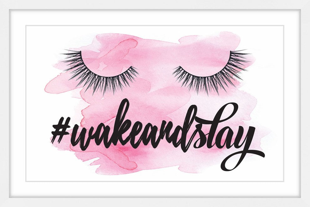 Marmont Hill, "Wake Up and Slay Pink" by Amanda Greenwood Framed Painting, 45x30