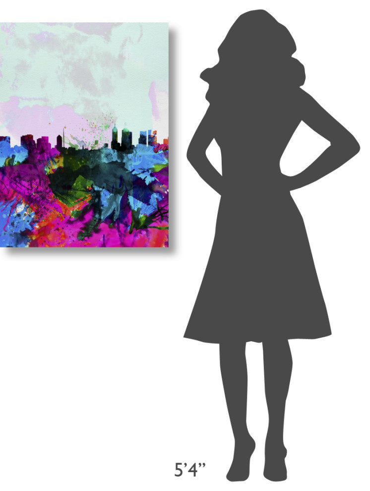 "Melbourne Watercolor Skyline" Fine Art Print