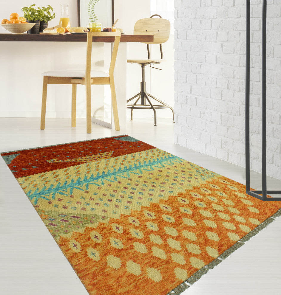 Balochi Parvana Ivory/Red Rug, 3'0 x 4'9
