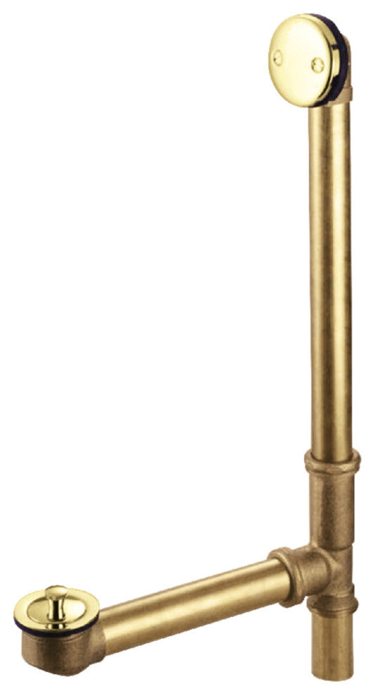Kingston Brass Bath Tub Drain With Overflow, Polished Brass