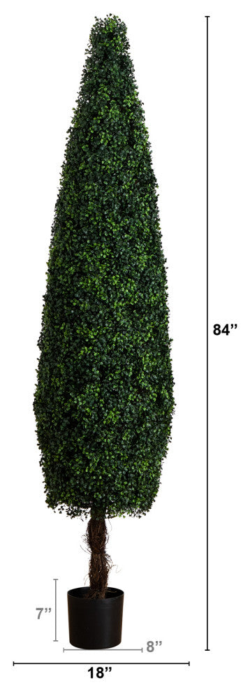 UV Resistant Artificial Boxwood Topiary Cone Tree, Indoor/Outdoor
