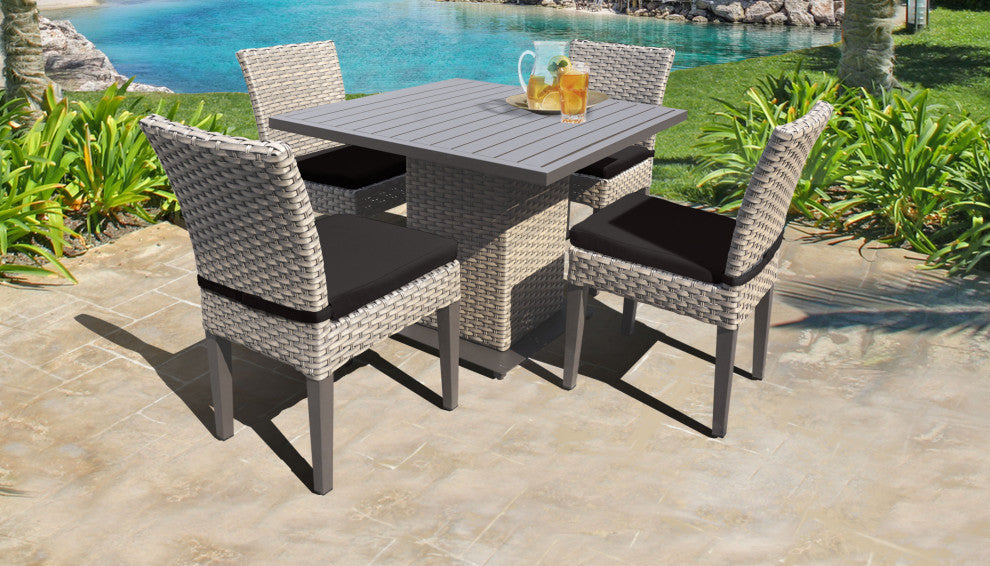 Florence Square Dining Table with 4 Chairs Black