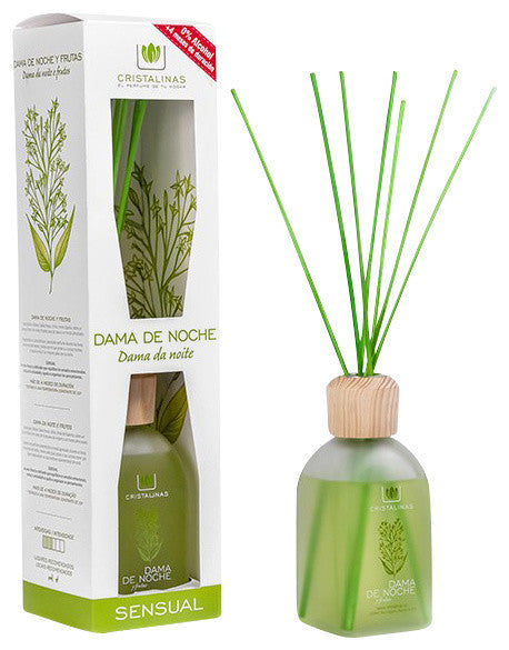 Cristalinas Reed Diffusers Scented Air Freshener 220 ML, White Flowers and Fruits (Dama De Noche)