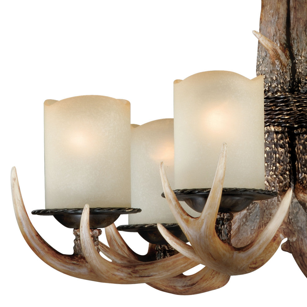 Yoho 6-Light Antler Chandelier Black Walnut