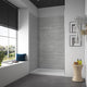 OVE Decors Misty 48x32" Solid Surface Alcove Shower Wall, Gray Tiles