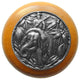Jungle-Patrol Maple Wood Knob, Antique-Style Pewter
