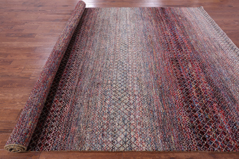 9' 1" X 11' 10" Wool & Silk Savannah Grass Handmade Rug - Q15439
