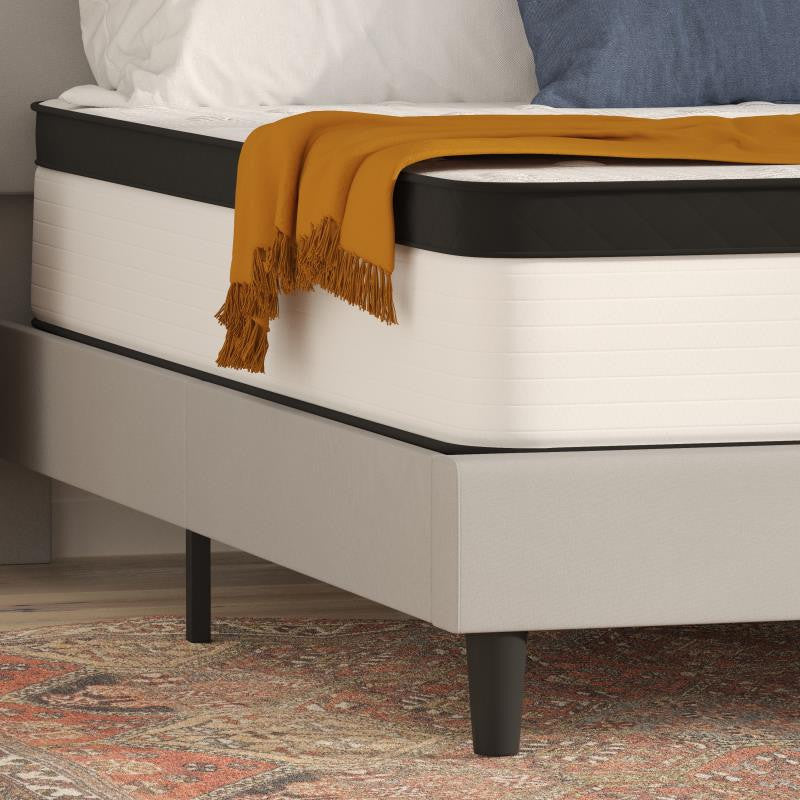 Capri Extra Firm 12 Inch CertiPUR-US Certified Hybrid Pocket Mattress, White, King