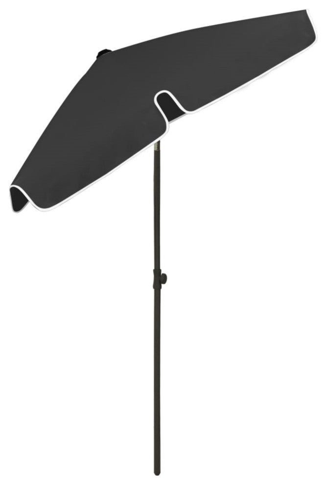 Vidaxl Beach Umbrella Black 70.9"x47.2"