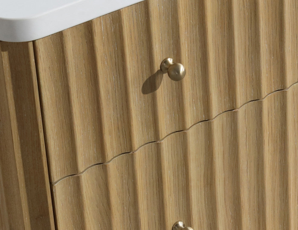 La Jolla Bathroom Vanity, Washed Oak, 36", Single Sink, Freestanding