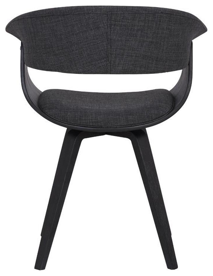 Armen Living Summer 19" Modern Fabric Dining Chair in Black and Charcoal