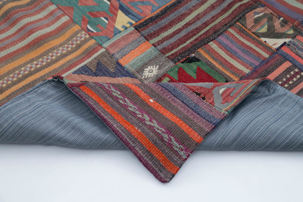Rug N Carpet - Handmade Oriental 6' 7'' x 9' 11'' Tribal Patchwork Kilim Rug