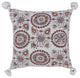 Off-White Machine Woven with Tassels Burbank Throw Pillow, 20" x 20"