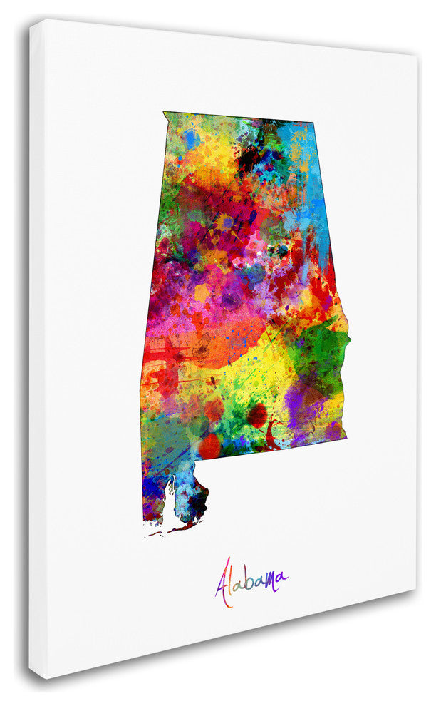 "Alabama Map" Canvas Art by Michael Tompsett