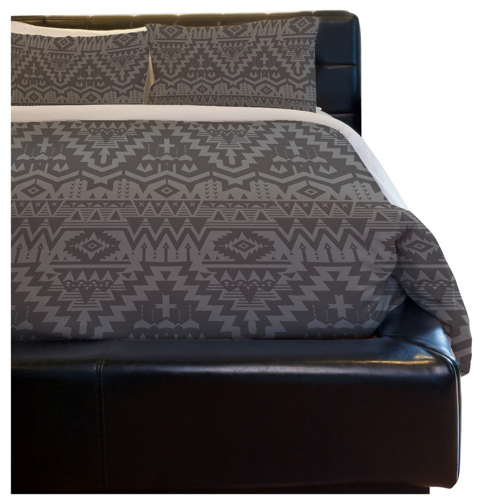 Tribal Zigzags, Taupe Lightweight King Duvet Cover