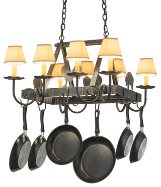 27"L Barn Animals 8 Light Pot Rack
