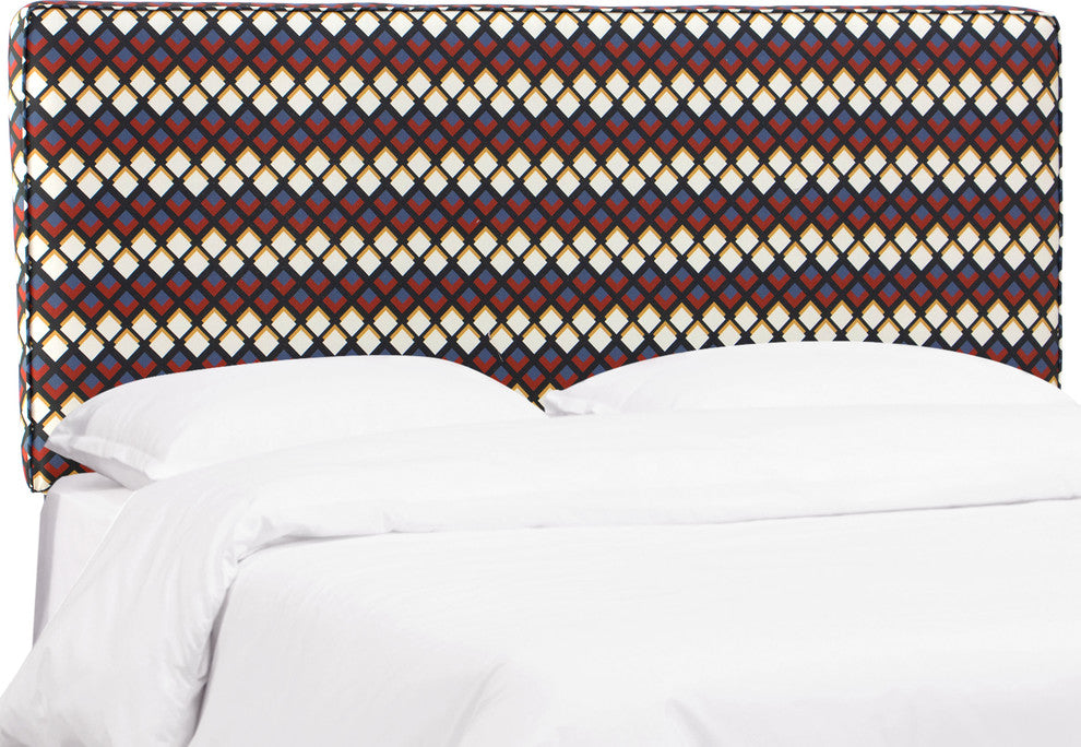 Phoebe Box Seam Headboard, Deco Diamond Rust Gold, Twin