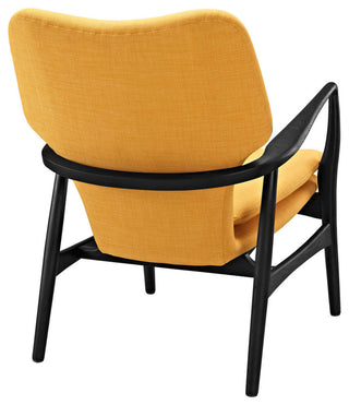 Modern Contemporary Lounge Chair, Yellow Fabric