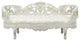 Benzara BM275671 Classic Ornate Carved Bench With Padded Cushion, Wood, White