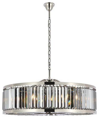 Elegant Lighting 1233G43-SS/RC Chelsea 10 Light 44"W Crystal Drum - Matte Black