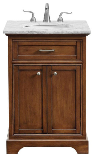 Elegant VF15024TK 24" Single Bathroom Vanity Set, Teak