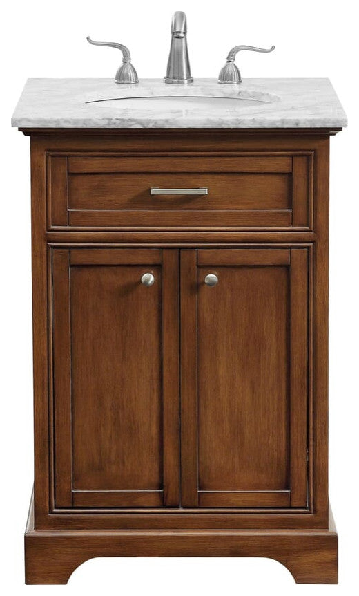 Elegant VF15024TK 24" Single Bathroom Vanity Set, Teak