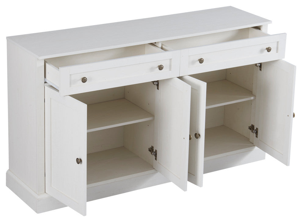 TATEUS 58" Kitchen Sideboard Storage Buffet Cabinet, Antique Whit
