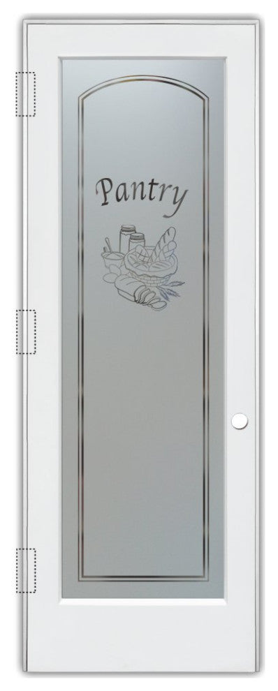 Pantry Door - Bread Basket - Primed - 30" x 84" - Knob on Right - Push Open