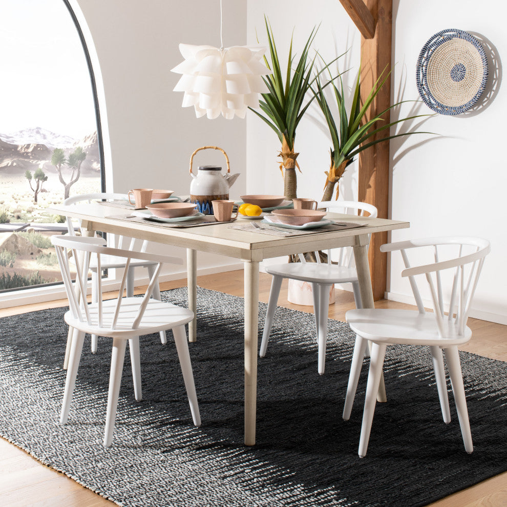 Safavieh Blanchard Curved Spindle Side Chairs, Set of 2, White