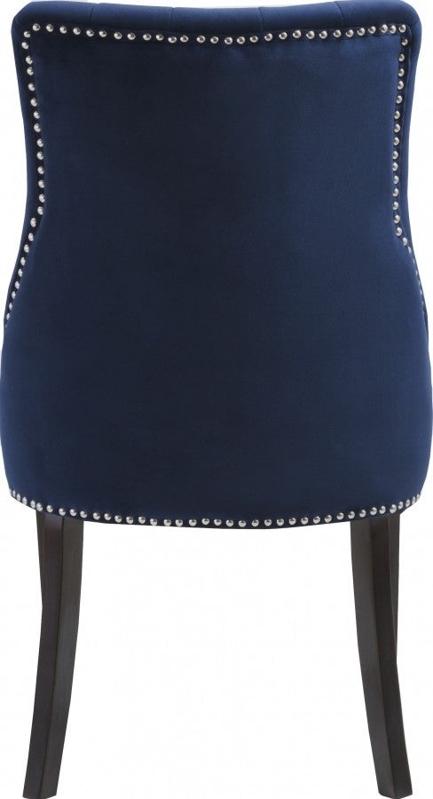 Oxford Velvet Upholstered Dining Chair (Set of 2), Navy